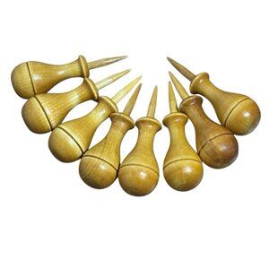 Vintage Wooden Corn Cob Holders Set of 4 – Farmhouse Rustic Kitchen Tableware